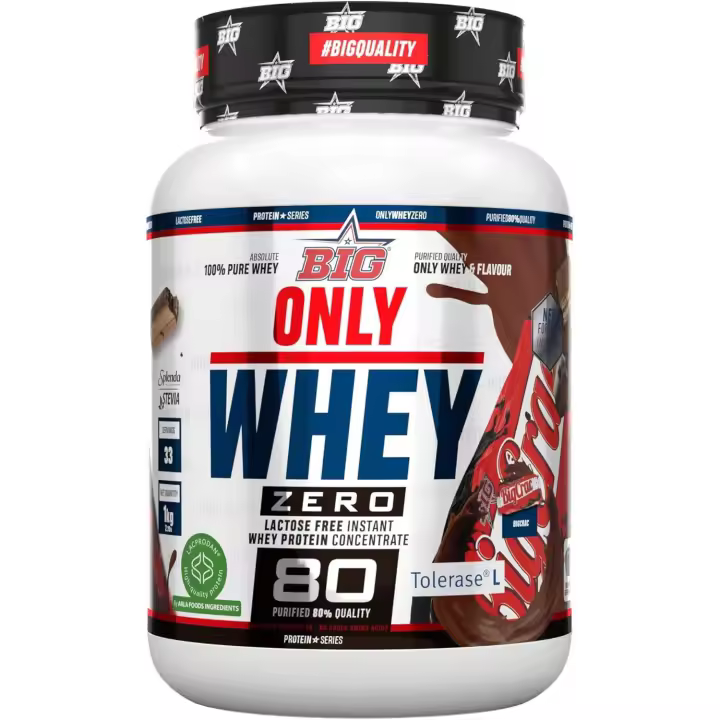 BIG ONLY WHEY ZERO BIGCRAC 1KG - CONCENTRADO DE PROTEÍNA DE SUERO SIN LACTOSA - 1