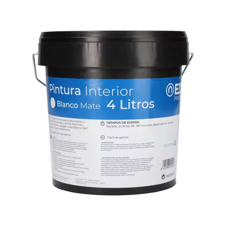 Pintura Plástica Blanca Mate Interior 4L EDM - 1
