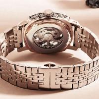 Reloj Mecánico Para Hombre Estilo Business Elegante Y Luminoso Con Display De Números Romanos Resistente Al Agua Acero Aluminio - details 4