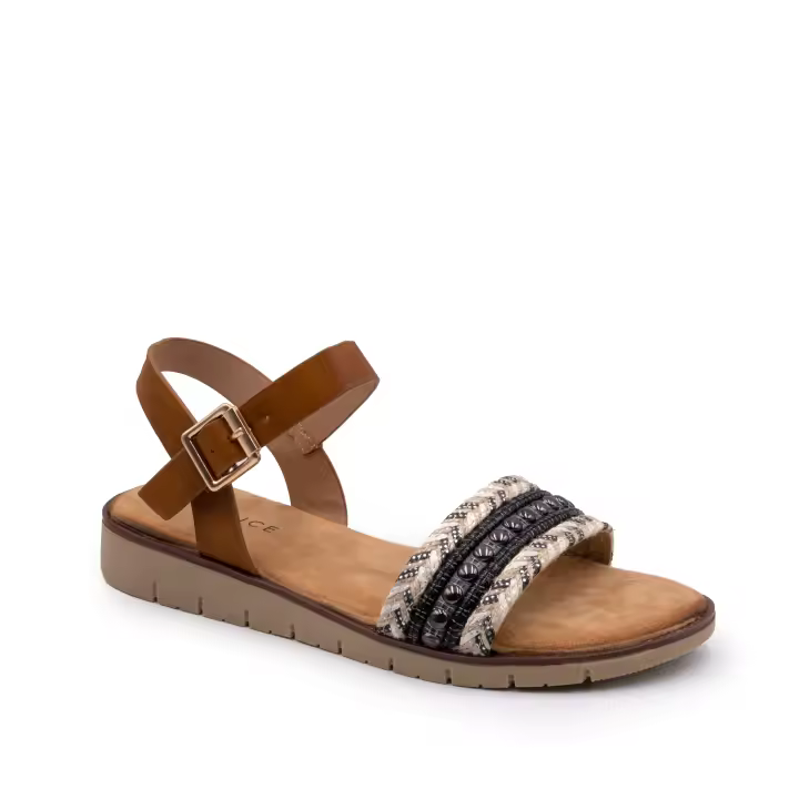 Sandalias Mujer Planas Con Hebilla Con Plantilla Acolchada - 1
