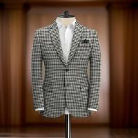 Chaqueta De Traje De Cuadros Para Hombre Estilo Americano Ajustada Con Borla Y Patrón De Perro Suave Para Bodas Y Uso Diario - details 1
