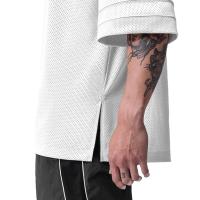 Camiseta Hombre Verano De Hombros Caídos V-cuello Oversize Fitness Media Manga Mesh Suéter Deportivo Suelto Para Baloncesto Y Gimnasio - details 11