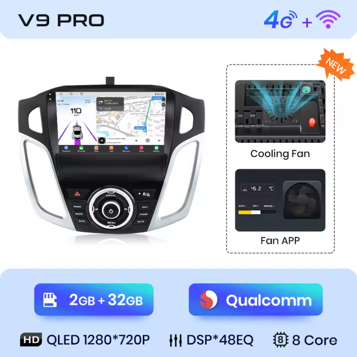 Junsun Android 13 Radio para Junsun Android 13 Radio para Ford Focus 3 2011 2012 2013 2014 2015 2016 2017 2018 2019 de Coche con Chip Qualcomm de 8 Núcle de Coche con Chip Qualcomm de 8 Núcleos CarPlay Inalámbrico Autorradio Estéreo Pantalla HD Multimedia - 1
