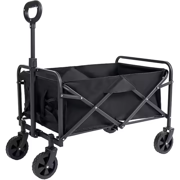 Carrito Plegable de Carga con Ruedas, Carro de Transporte Compacto y Ligero, Ideal para Compras, Jardín, Camping y Playa, Manillar Ajustable y Gran Capacidad, Fácil de Guardar (Ruedas estrechas) - 1