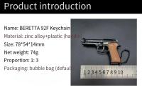 Llavero De Metal Beretta 92F Modelo De Sobrevivencia Jedi Adorno De Escritorio Para Niños Y Adultos Regalo De Cumpleaños - details 0