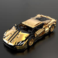 Bloques De Construcción De Coche Deportivo T1005 Electroplata Dorada 1:14 1309PCS Juguete Tecnológico De Carreras Para Adultos Y Niños - details 0