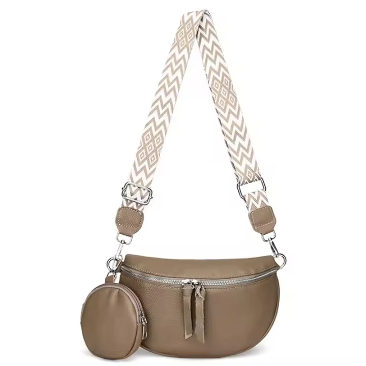 Riñón de media luna para mujer, bolso de pecho informal de cuero de PU con billetera pequeña, bolsos cruzados de gran capacidad - 1