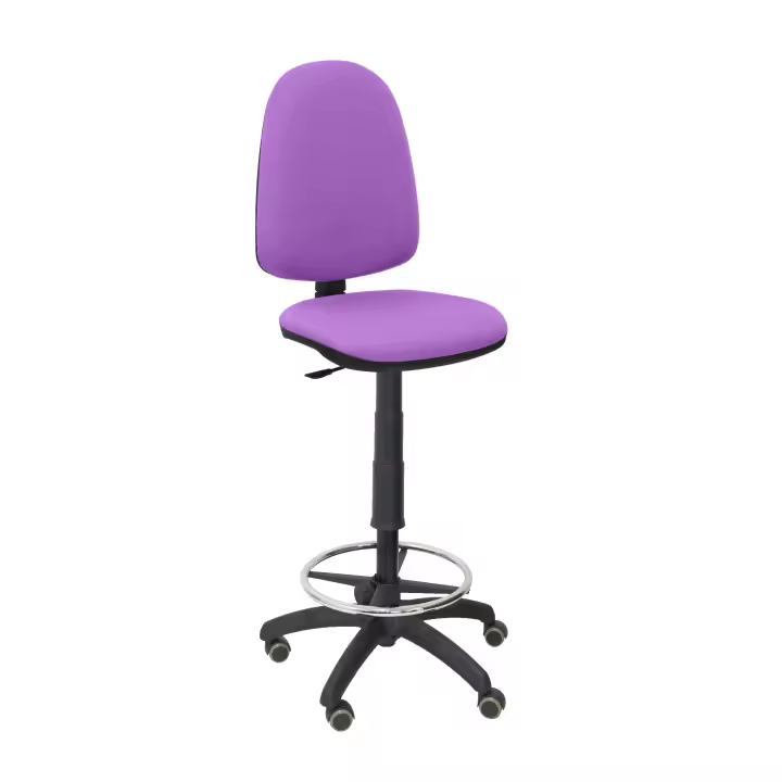 Piqueras Y Crespo Taburete Ergonómico con Ruedas de Parqué y Aro Reposapiés Cromado - 1