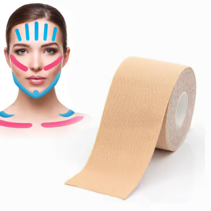 Cinta De Kinesiología Para Rostro 2.5CM*5M V Line Elevador De Pecho Y Ojos Eliminador De Arrugas Herramienta De Cuidado De La Piel - 1