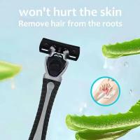 Paquetes De Varias Cubetas Cuchillas De Seguridad Manual Antideslizantes Para Hombres Reutilizables Con Mango Tríplice Para Baño Y Viaje - details 5