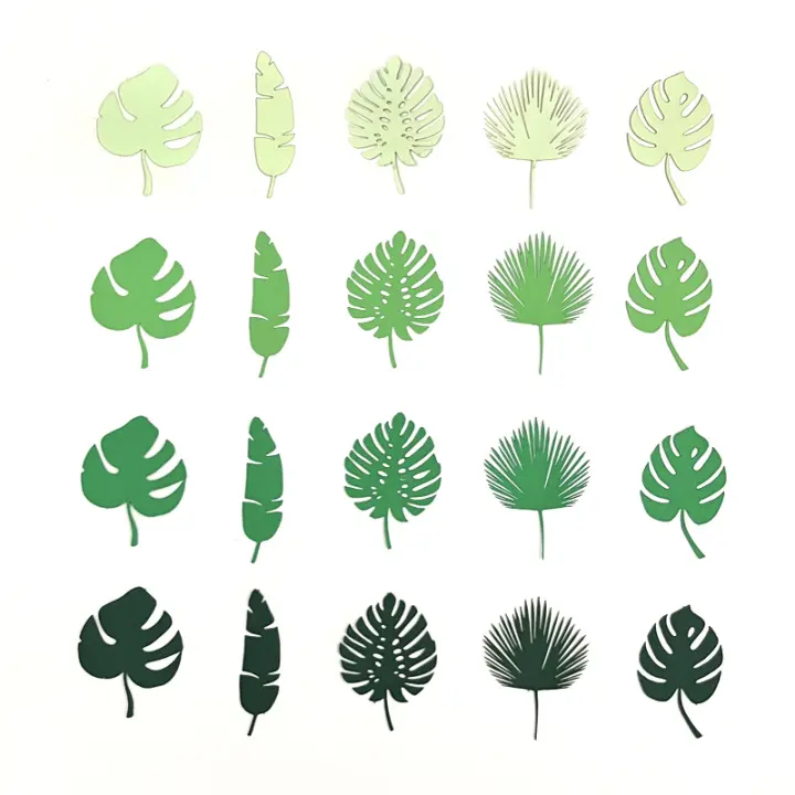100pcs/pack Hojas De Tortuga Verdes Tropicales Para Decoración De Mesa Y Bodas Proporciones De Papel Sin Químicos Peligrosos - 1