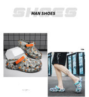 Nuevos Sandalias De Hombre Clogs Con Estampado De Camuflaje Zapatos De Jardín Plataforma Bajo Tacón Cierre De Correa EVA Cómodo Para Uso Diario Y Exterior - details 2