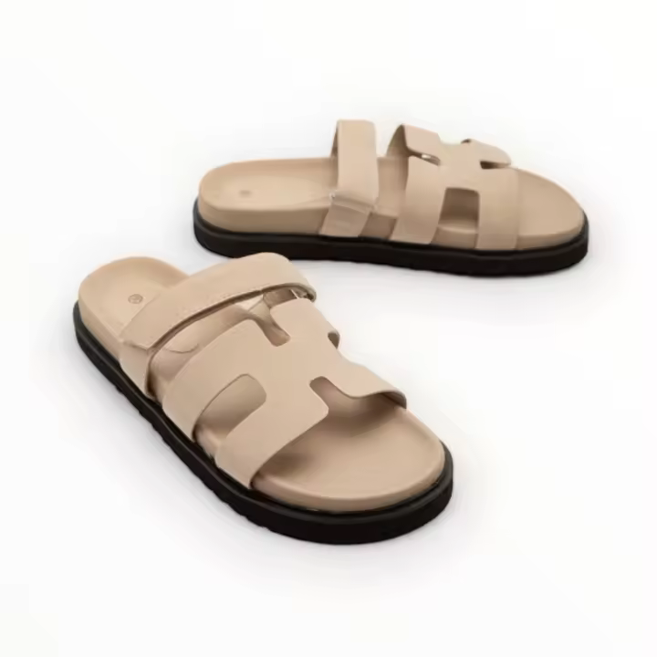 Sandalias verano color caqui planas tendencia cómodas ligera plataforma ajuste velcro altamoda - 1