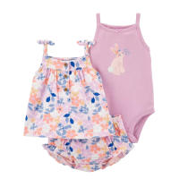 Nueva ropa de verano para niñas, pantalones cortos de manga corta, camisetas, trajes de tres piezas. - details 8