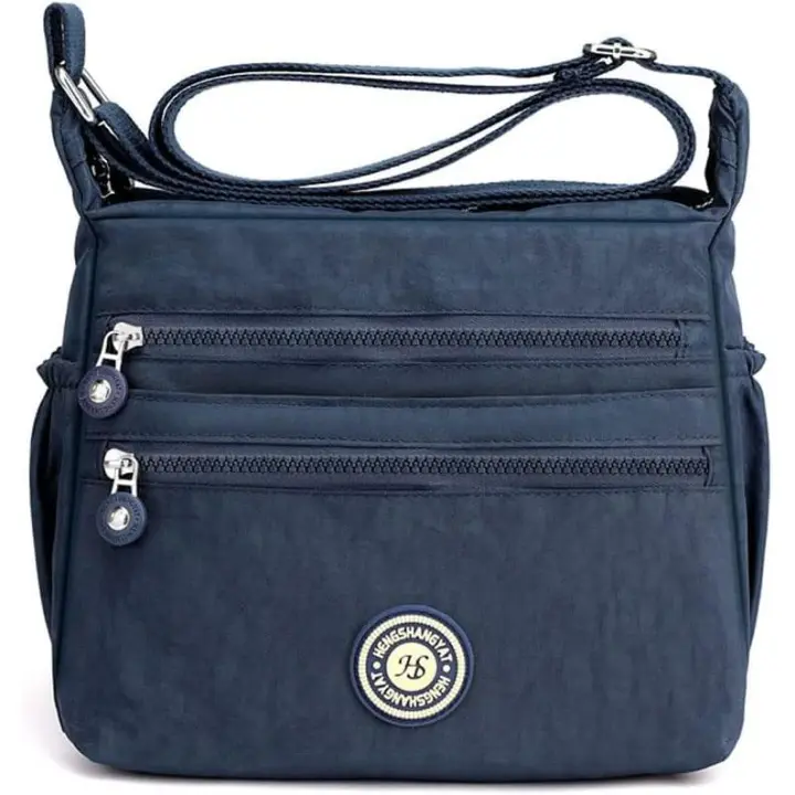 Bolso bandolera de Lona para Mujer, type Mensajero, type cartera, para el Tiempo Libre (Azul) - 1