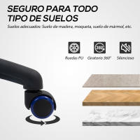 HOMCOM Silla Gaming Tapizada en PU y Malla Silla Gamer Giratoria con Función de Basculante Altura Ajustable para Hogar Oficina Estudio Multicolor - details 5