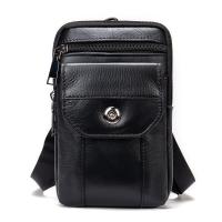 Bolsa De Cintura Para Teléfono WESTAL De Cuero Genuino Pequeña Bolsa De Pecho Deportiva Negra Para Hombres Estilo Casual - details 8