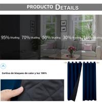 Cortinas De Blackout Tejidas 100% Poliéster Para Sala De Estar Y Dormitorio Con Cierre De Anillas Diseño Moderno Y Grueso Para Invierno - details 16