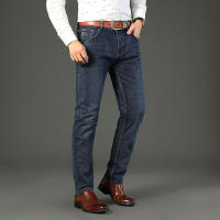 Nuevos Jeans Clásicos Para Hombre Primavera Otoño Moda Negocios Pantalones Vaqueros Rectos Estirados Azul Cómodos De Medio Cinturón - details 32