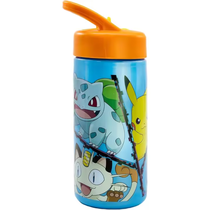 Botella de agua deportiva con pajita y asa Pokémon iniciales de 410ml - 1