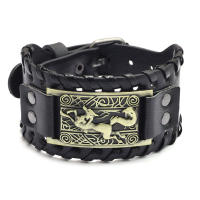 Pulsera Vikinga De Moda Con Encanto De Runas Nórdicas Y Compas Pulsera De Cuero Tejido Para Hombres Joyería De Moda Para Fiesta - details 30
