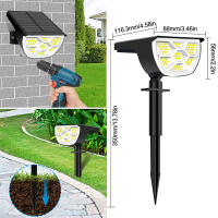 Luces Solares Para Paisaje IP65 Impermeables Con 3 Modos Luz Solar Para Jardín Camino 72/68 LED Modernas Para Exterior - details 18