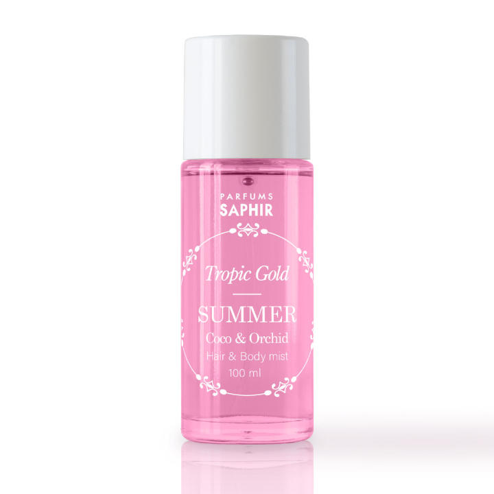 Saphir - Bruma Hair & Body Mist Tropic Gold Summer 100 ml para mujer, fragancia dulce exótica con coco y orquídea… — oferta en Miravia