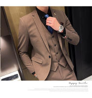 Traje De Boda Elegante Y Casual Para Hombres Estilo Británico Coreano Slim Conjunto De Chaqueta Chaleco Y Pantalones Para Oficina Y Celebraciones - details 17