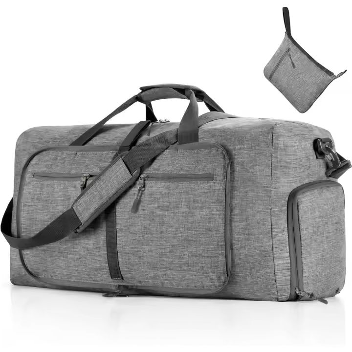 Bolsa de viaje para hombre y Mujer, Bolsa de viaje plegable de 65 L con compartimento para zapatos, Bolsa de viaje para pasar la noche, impermeable y desgarro resistant - 1