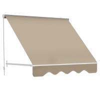 Outsunny Toldo de Ventana Toldo Manual de Aluminio Retráctil para Exterior Toldo de Balcón Ángulo Ajustable Impermeable Tela de Poliéster 180x70cm - details 0