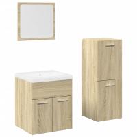 vidaXL Juego de muebles de baño 4 pzas contrachapada roble Sonoma - details 1