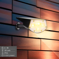 Aktive - 6 Balizas solares LED 2 en 1, emiten luz cálida 5-10 lúmenes, con estaca para suelo o posición de pared, sin cables, resistentes a la intemperie (IP24), autonomía hasta 8 horas, iluminación versátil para exteriores - details 2