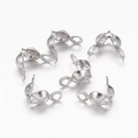 100pcs Tiras De Acero Inoxidable 304 Para Joyería Terminación Calotte Cubierta De Nudo Clamshell Color Acero Inoxidable 8.5x4mm Agujero: 1.5mm - details 0