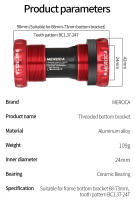 Rodamiento De Bajo Enclavamiento BSA Para Bicicleta MTB Mountain Bike Holowtech Central Ceramic Shaft 68-73mm Aleación De Aluminio - details 2