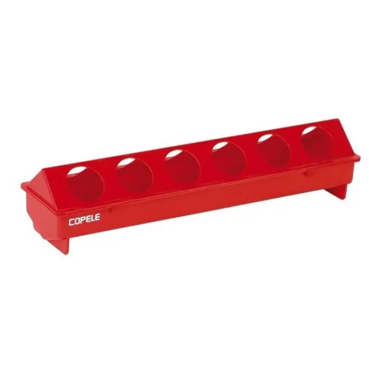 Suinga Comedero Bebedero Plástico Pollitos con Huecos 50 Cm - Diseñado en Formato de Canal - Anti-posado y Anti-desperdicio - 1