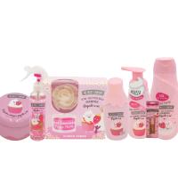 Pack The Fruit Company – Set Completo de 7 Productos Fresa y Nata en Súper Oferta: Aceite Labial, Ambientador, Mousse Jabón de Manos, Eau de Toilette, Vela Aromática y Gel de Ducha. Aromas Suaves y Dulces, Perfecto para Regalar. Limpia y Brilla - details 0
