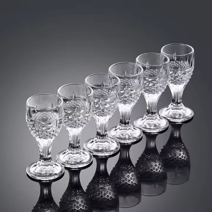 6pcs Vaso De Espirits Goblet 10ml Pequeño Volumen Vidrio Baijiu Vaso De Vino Dispensador Transparente Vajilla Ecológica - 1