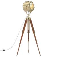 vidaXL Madera Maciza de Mango Lámpara de Suelo con Trípode 165 cm de Pedestal Color Latón,  Plateado, y mas - details 0