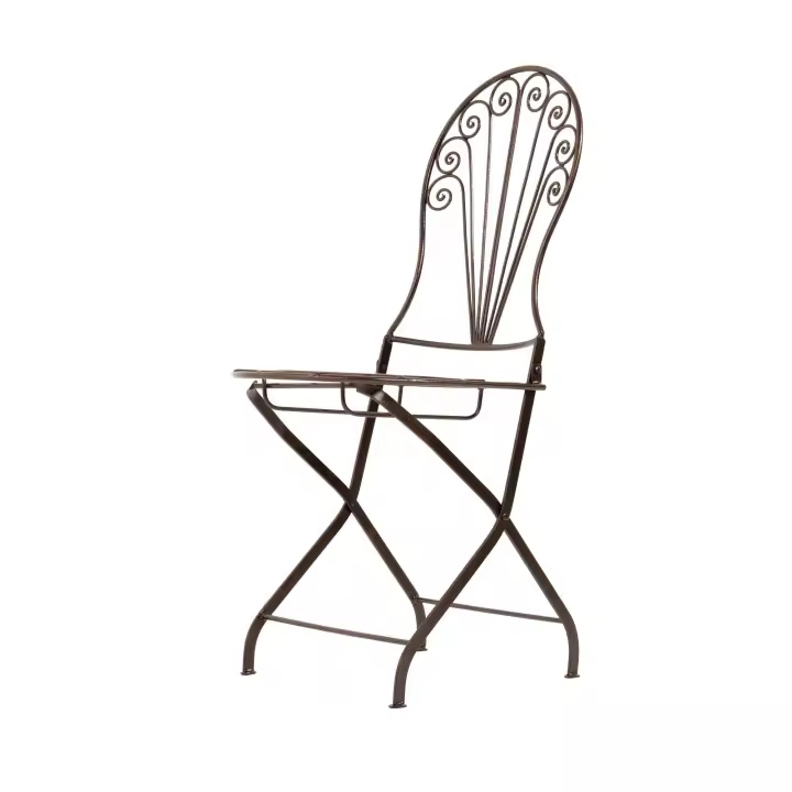 Silla marroquí de forja plegable tono cobrizo - 1