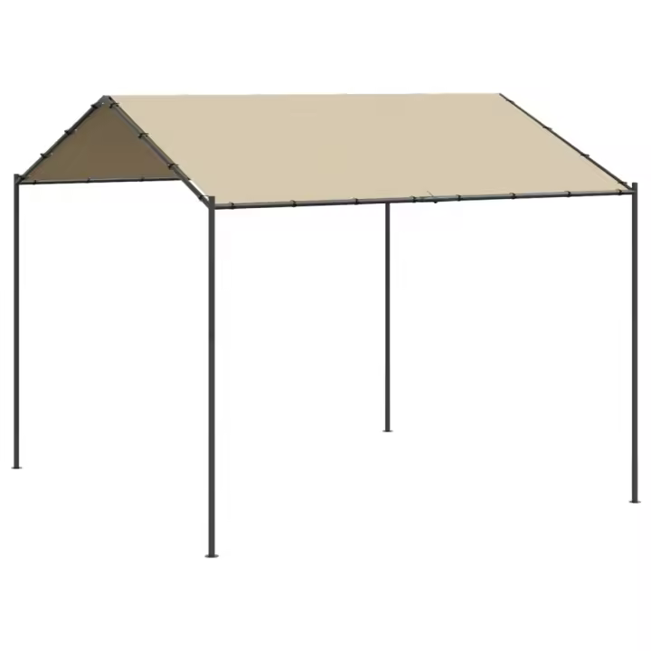 vidaXL Carpa acero y tela beige 4x4 m - 1
