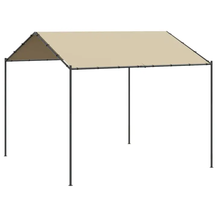 vidaXL Carpa acero y tela beige 4x4 m - 1