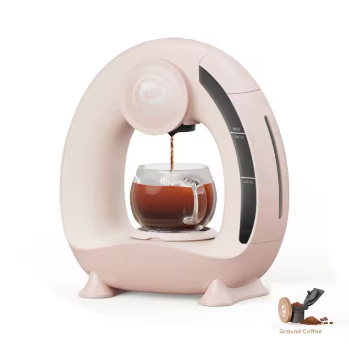 Cafetera monodosis para café molido o en cápsulas, cafetera MINI Q 2 en 1, cafetera mini para una Taza de café o te con cafetera - 1