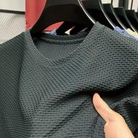 Camiseta De Verano Para Hombre Con Cuello Redondo Y Manga Corta Resistente a Arrugas Y Transpirable Tejido Versátil De Uso Casual - details 4
