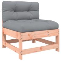 vidaXL Sofá central con cojines madera maciza de pino Pino natural, Pino blanco, Pino gris Conjunto Terraza Muebles Jardín Exterior Juego de Muebles de jardín Mueble Jardín Exterior Muebles de Salon Exterior - details 1