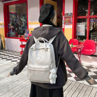 Mochila Grande Impermeable Para Mujer Con Gran Capacidad Estilo Trendy Para Estudio Y Viaje Con Bolsillo Para Portátil - details 23