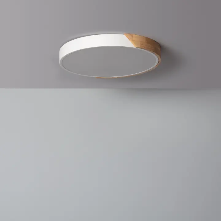 Ledkia Plafón LED 24W Circular Madera CCT Seleccionable Ø418 mm Semi-Dari ILUZZIA - 1