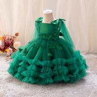 Vestido De Princesa Para Niñas Sin Mangas Vestido De Boda De Malla Con Mariposa Tridimensional Vestido De Cumpleaños De Fiesta De Noche Para Bebés De 1-5 Años - details 1