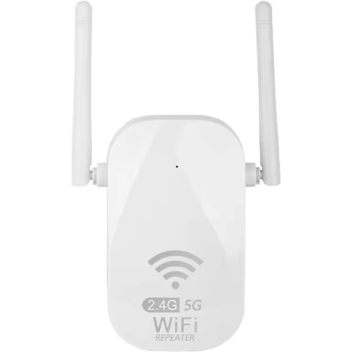 Powerful WiFi Repeater 1200Mbps Dual Band 5GHz & 2.4GHz, WiFi Extender 4 Modes Ethernet Port Compatible with All Internet Box (E-1201U) - 1
