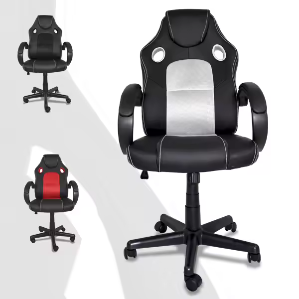Silla Gaming Ergonómica Reclinable con Cojín Lumbar y Cervical | Altura Ajustable, Reposabrazos Ajustables, Ruedas 360° , | Ideal para Oficina, Escritorio, Teletrabajo, Estudio, Juego, Ordenador - 1