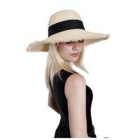 Kebedo Moda Sombrero de Paja para Mujer, Pamela de ala Ancha Grande, Gorro de Playa con lazo Cinta decorativa, Sombrero Verano Transpirable con Protección Solar para Piscina, Vacaciones, Viaje para Mujer Adulto Talla única Ajustable 56-57CM - details 4